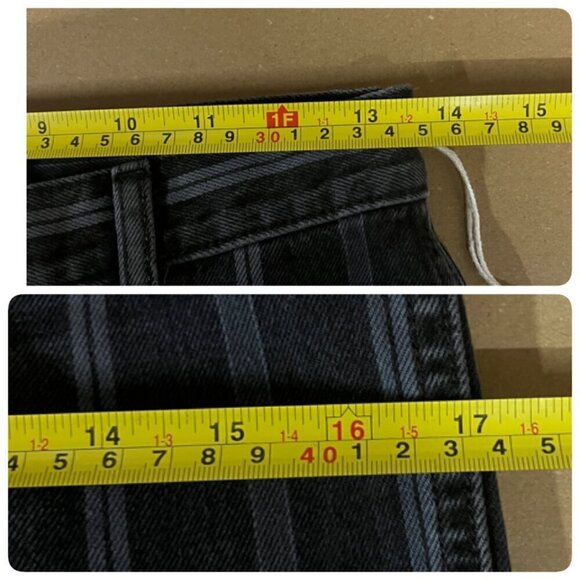 Boyish KIRBY Womens Stripe Straight Leg Jean Sz 26 in DELIVERANCE Black White - Picture 9 of 10